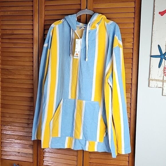 NWT Urban Outfitters UO Striped Terry Hoodie Sweatshirt Size Small - Picture 2 of 5